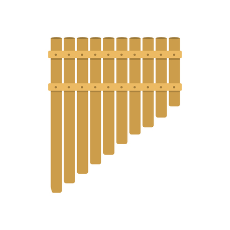 Handmade music folk instrument panpipe flute vector illustration.のイラスト素材