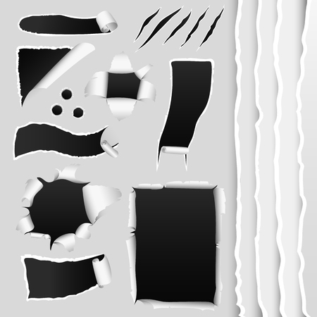 Collection of gray paper. Vector illustrationのイラスト素材