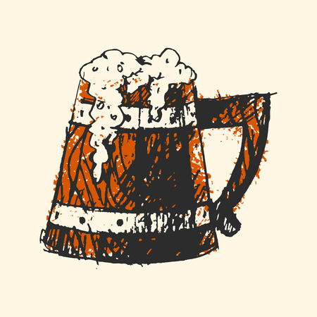 Craft beer wooden pub sketch vector illustration.のイラスト素材