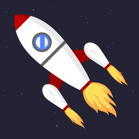 Vector technology ship rocket startup innovation.のイラスト素材