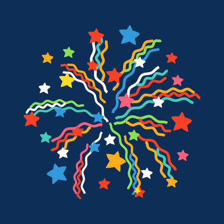 Firework shapes colorful festive vector icon.の写真素材