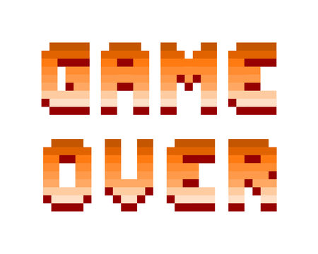 Pixel retro computer game over text design vector illustrationのイラスト素材