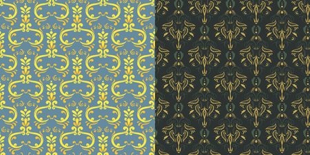 Vector damask vintage seamless pattern background.のイラスト素材