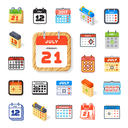 Vector calendar web icon set.のイラスト素材