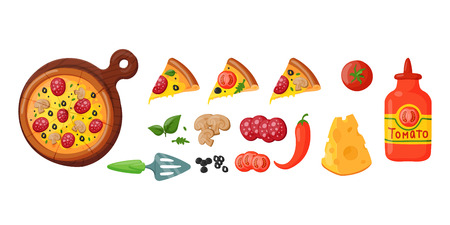 Italian cook pizza icons vector illustration.のイラスト素材