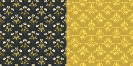 Vector damask vintage seamless pattern background.のイラスト素材
