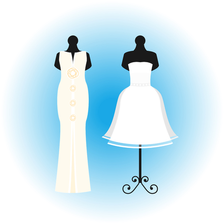 Wedding bride dress elegance style celebration vector illustration.のイラスト素材