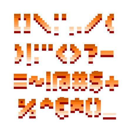 Pixel retro font computer game design vector illustrationのイラスト素材