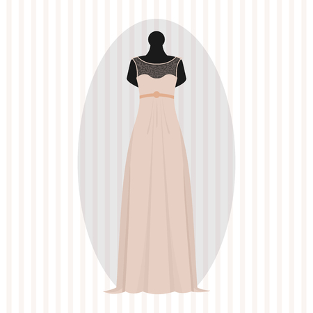 Wedding bride dress elegance style celebration vector illustration.のイラスト素材