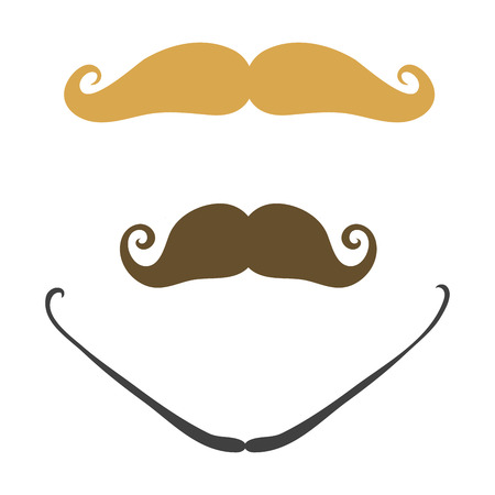 Silhouette vector mustache hair hipster curly collection beard barberのイラスト素材