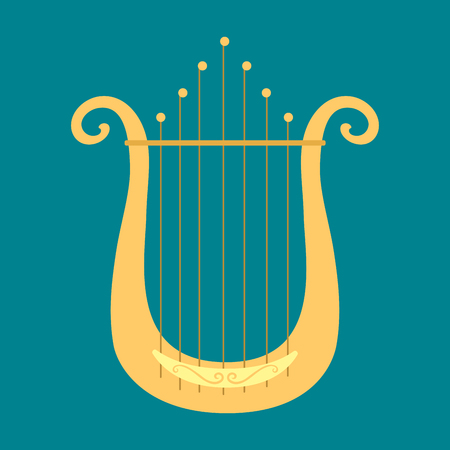 Banjo guitar icon stringed musical instrument classical orchestra art sound tool and acoustic symphony stringed fiddle wooden illustration.のイラスト素材