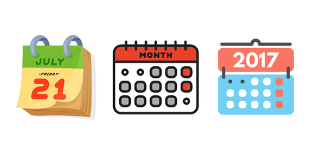 Vector calendar web icons office organizer business graphic paper plan appointment and pictogram reminder element for event meeting or deadline illustration.のイラスト素材