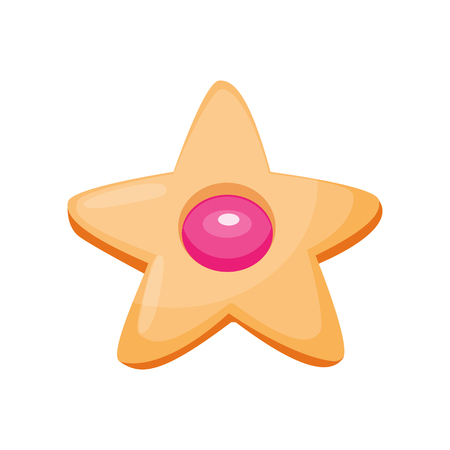 Cookie homemade breakfast bake cakes isolated and tasty snack biscuit pastry delicious sweet dessert bakery eating vector illustration.のイラスト素材