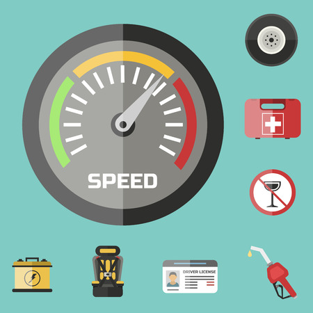 Auto transport motorist icon symbol vehicle equipment service car driver tools vector illustration.のイラスト素材