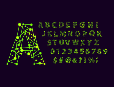 Font space alphabet typeface script with minimal design typographic modern graphic vector illustration.のイラスト素材