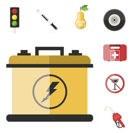 Auto transport motorist icon symbol vehicle equipment service car driver tools vector illustration.のイラスト素材