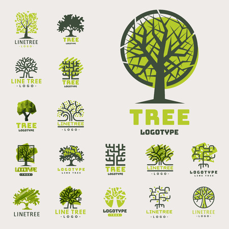 Tree outdoor travel green silhouette forest badge coniferous natural badge tops line spruce vector.のイラスト素材