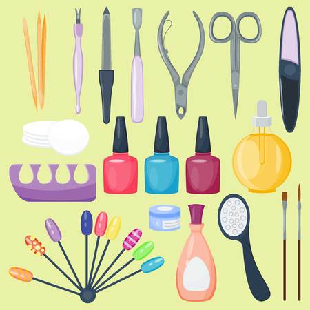 Manicure nail instruments tools vector illustration isolatedのイラスト素材