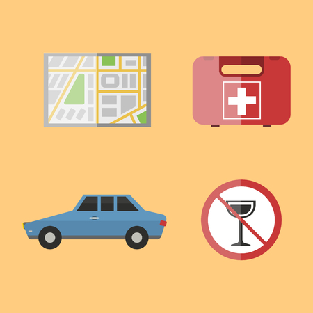 Auto transport motorist icon symbol vehicle equipment service car driver tools vector illustration.のイラスト素材