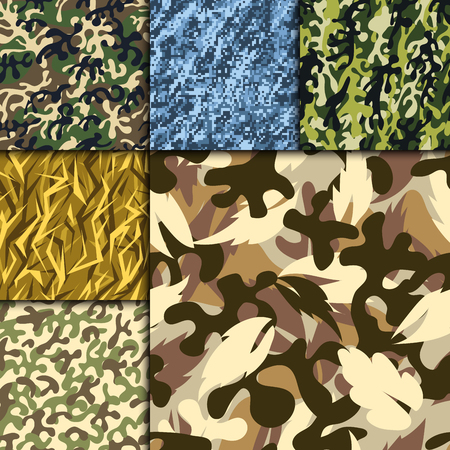 Creative universal hand drawn seamless pattern abstract fill military background vector illustration.のイラスト素材