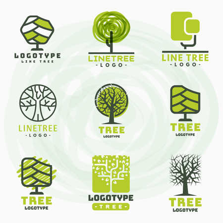 Tree outdoor travel green silhouette forest badge coniferous natural badge tops line spruce vector.のイラスト素材