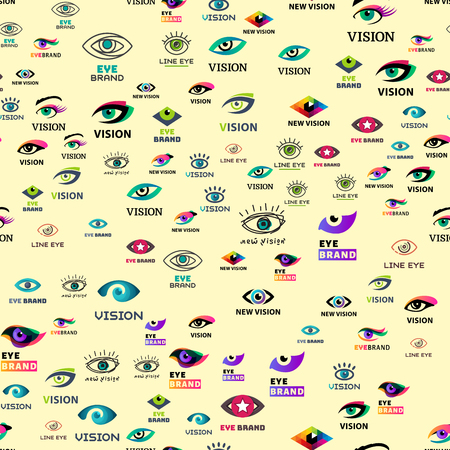 Eye blinker seamless pattern vision daylight glimmer template keeker light peeper company vector illustrationのイラスト素材