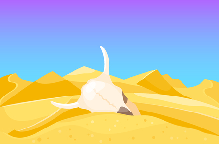 Desert mountains sandstone wilderness landscape background dry under sun hot dune scenery travel vector illustration. Environment scene sandstone africa outdoor adventure.のイラスト素材