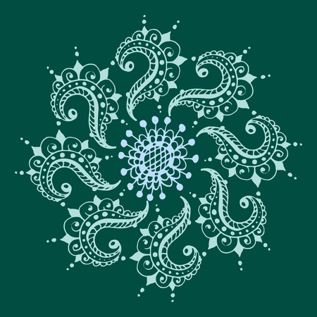 Henna tattoo brown mehndi flower doodle ornamental decorative indian design pattern paisley arabesque mhendi embellishment vector.のイラスト素材