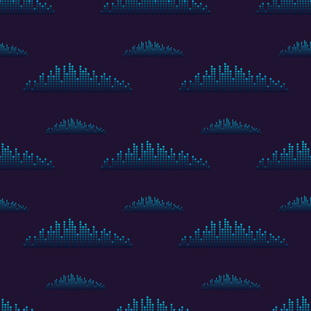 Vector digital music equalizer audio waves seamless pattern design template audio signal visualization signal illustration.のイラスト素材