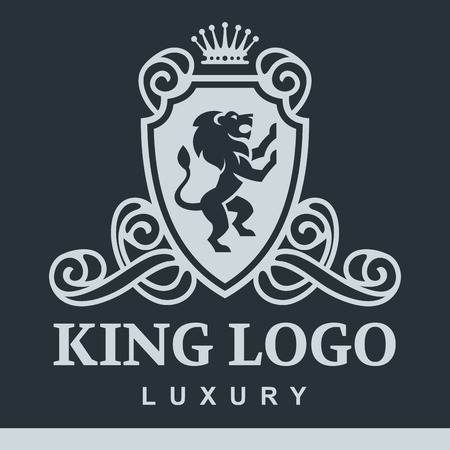 Luxury boutique Royal Crest high quality vintage product heraldry logo collection brand identity vector illustration.のイラスト素材