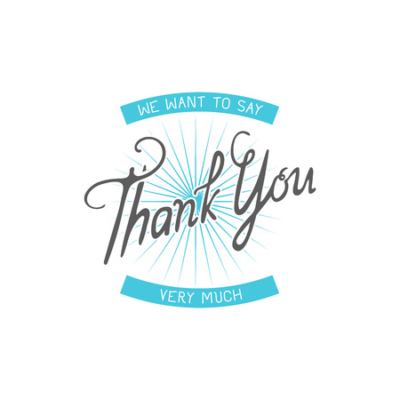 Thank you gratitude feeling emotions text lettering vector logo badge thanksful quote phrases message isolated on white background.のイラスト素材
