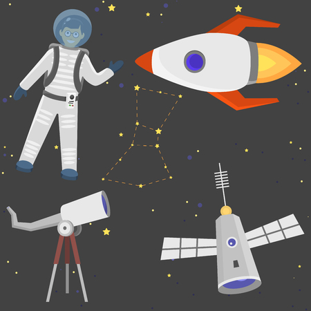 Space landing spaceship future exploration.のイラスト素材