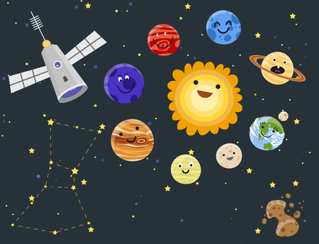 High quality solar system space planetsのイラスト素材