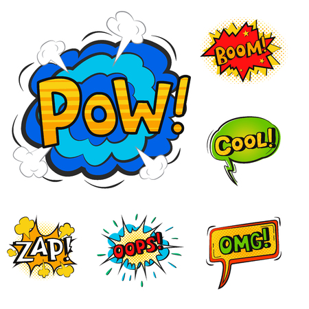 Pop art comic speech bubble vector setのイラスト素材