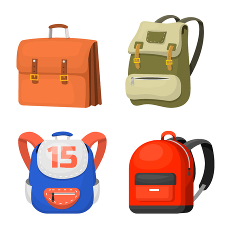 Back to School kids backpack vector illustrationのイラスト素材
