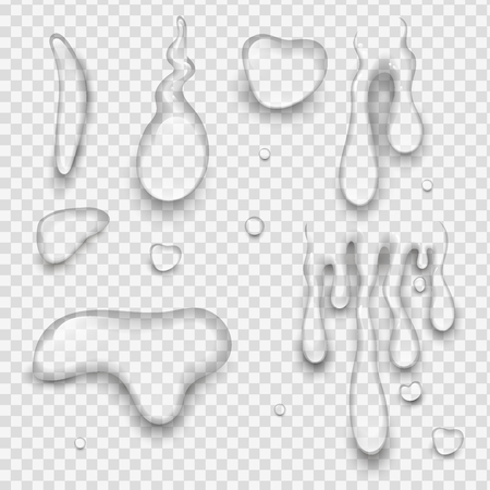 Realistic vector water splash drops liquid transparent raindrop 3d realistic wave blue illustrationのイラスト素材