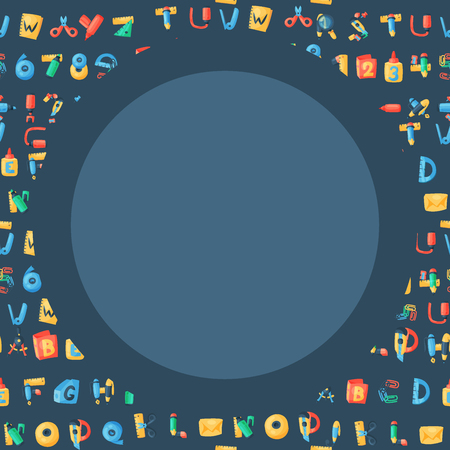 Alphabet stationery letters vector abc font alphabetic icons isolated on white background illustrationのイラスト素材