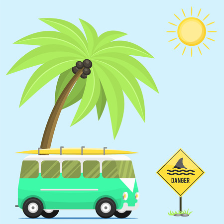 Vacation travel concept in cartoon illustration.のイラスト素材