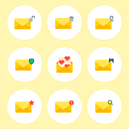 Email envelope cover icons communication correspondence blank cover address design paper empty card writing message vector illustration.のイラスト素材