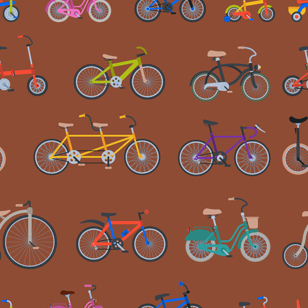 Bike sport bicycles vector transport style old ride vehicle summer transportation illustration hipster romantic travel ride wheel pedal cycle seamless pattern background.の写真素材