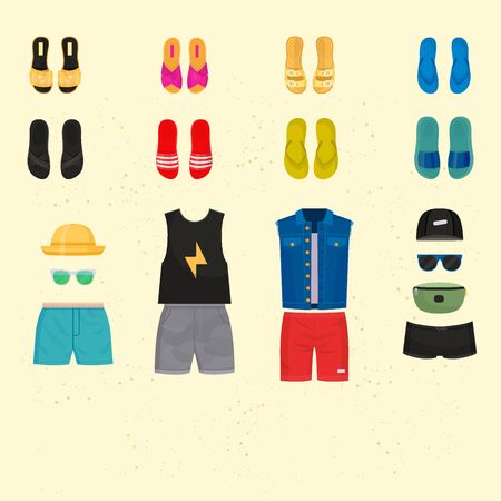 Beachwear bikini cloth fashion looks vacation lifestyle women collection sea light beauty clothes illustratonの写真素材