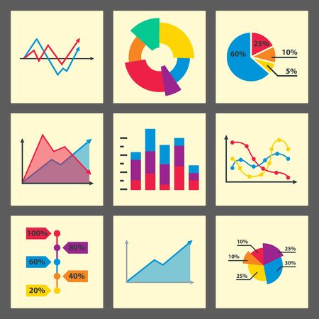 Diagram chart graph elements business infographic flow sheet data template arrows and circle progress diagrammatic reportの写真素材