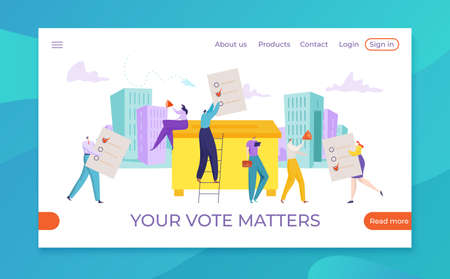 Election concept, poll choice vector illustration, Flat democracy campaign, vote for person to government digital design.のイラスト素材
