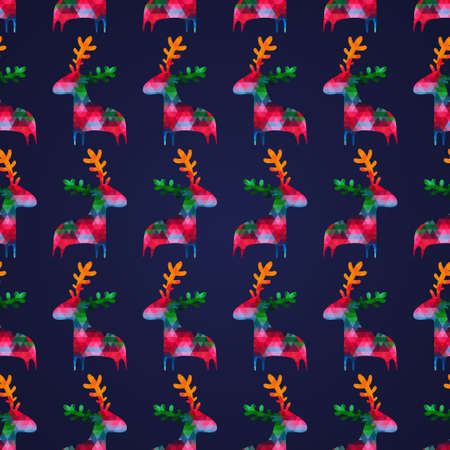 seamless pattern with colorful deersのイラスト素材