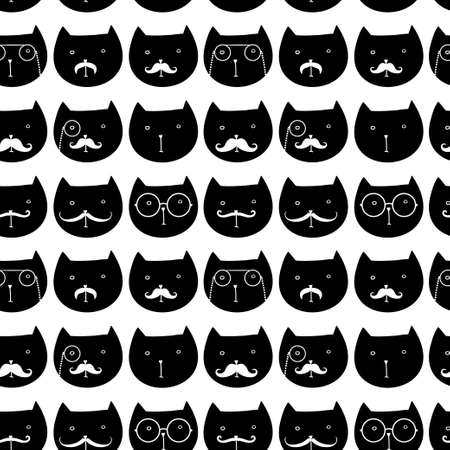 seamless pattern with cute catsのイラスト素材