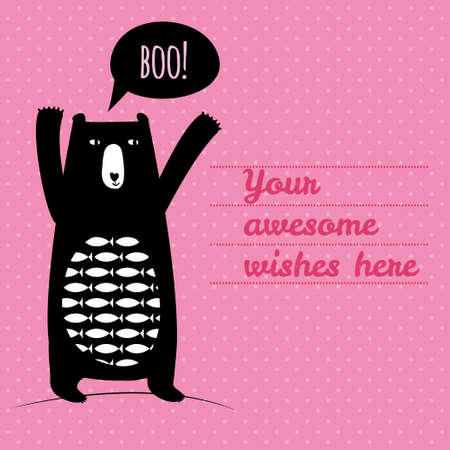 Concept card with cute bear のイラスト素材