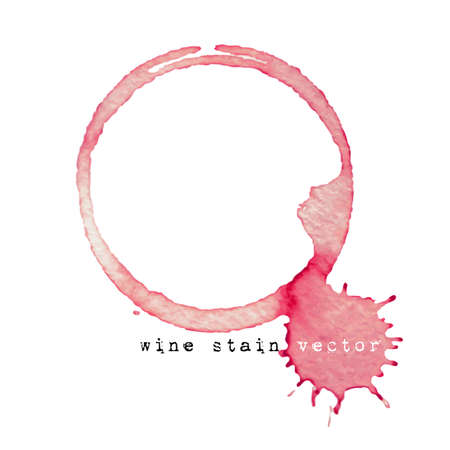 Wine stain. Wine glass mark isolated on white background. Vector illustration.のイラスト素材