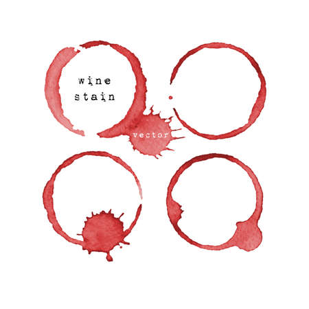 Wine stain. Wine glass mark isolated on white background. Vector illustration.のイラスト素材