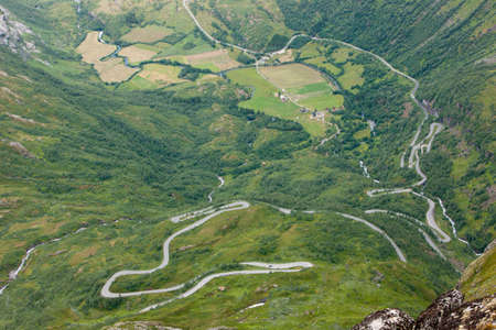Road to Dalsnibaa - one of the moust beautiful mountain rouds in  Norway, Scandinavia, Europeの写真素材