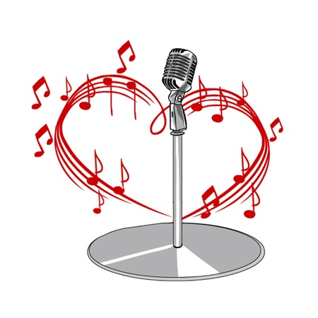 music and microphoneのイラスト素材